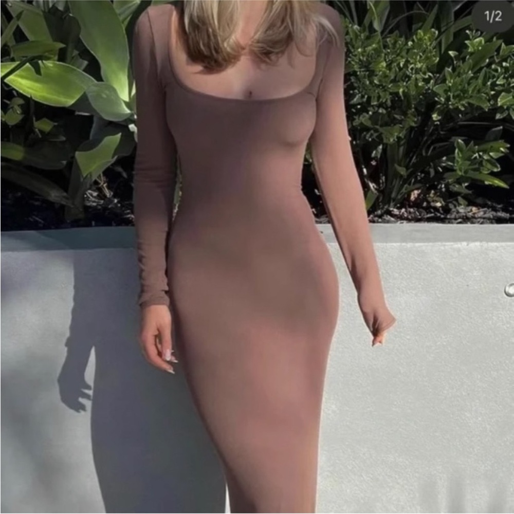 skims soft lounge dress cocoa